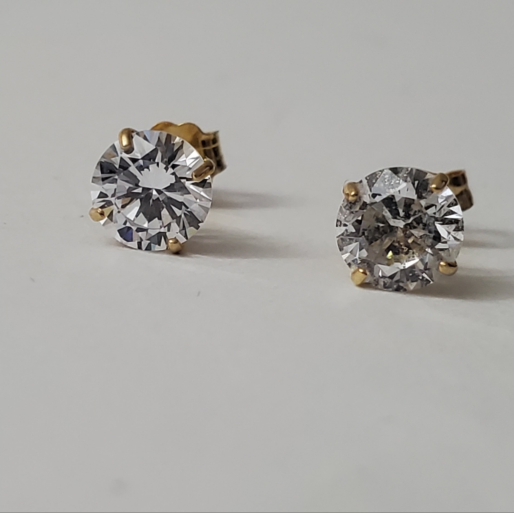 5mm 14k Gold Solitaire Earrings